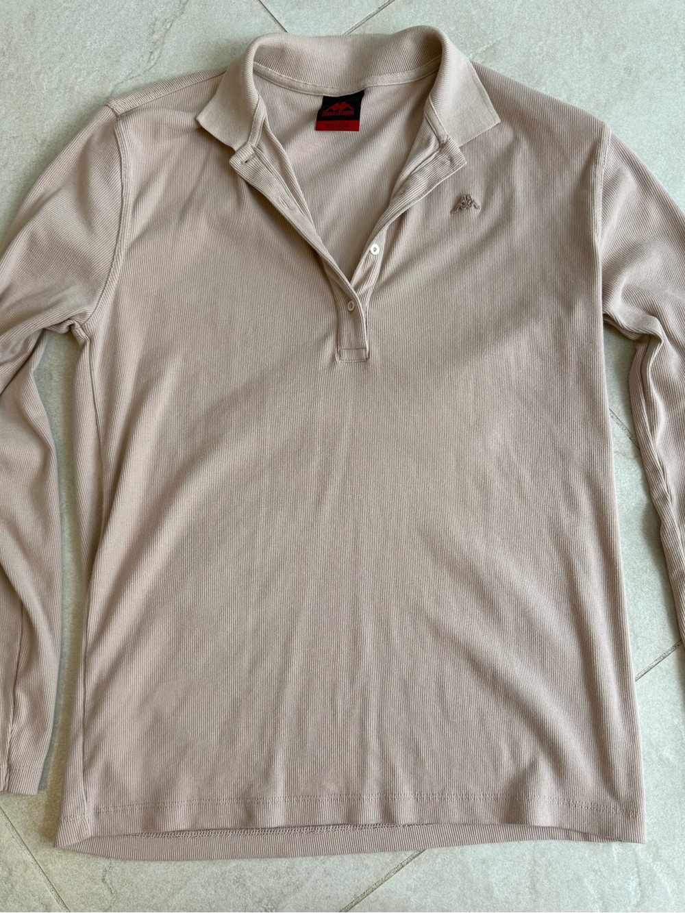 Vintage Kappa Robe Di  Beige Long-Sleeve Polo Sweater